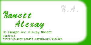 nanett alexay business card